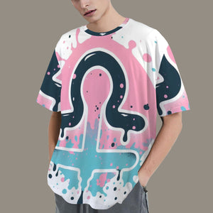 Libra Round Neck Loose T-Shirt (Inky Splatter) 4