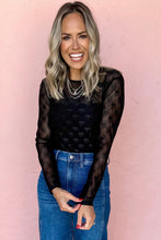 Load image into Gallery viewer, Pink Mesh Bow Pattern Long Sleeve Top
