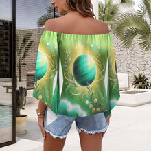 Load image into Gallery viewer, Design 866160208 Pisces Off Shoulder Trumpet Sleeve Blouse
