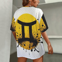 Load image into Gallery viewer, Gemini Round Neck Loose T-Shirt (Inky Splatter) 3
