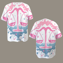 Load image into Gallery viewer, Libra Round Neck Loose T-Shirt (Inky Splatter) 2
