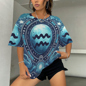 Aquarius Round Neck Loose T-Shirt