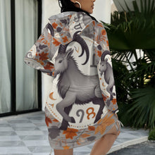 Load image into Gallery viewer, Design 66 Capricorn long sleeve hooded drawstring sweatshirt dress
