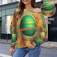 Load image into Gallery viewer, Design 403427614 Pisces Casual Long Batwing Sleeve Off Shoulder Sweater
