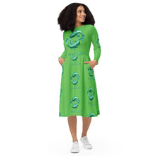 Load image into Gallery viewer, Pisces (G2) All-over print long sleeve midi dress
