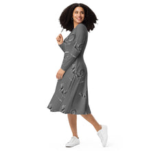 Load image into Gallery viewer, Capricorn (G2) All-over print long sleeve midi dress
