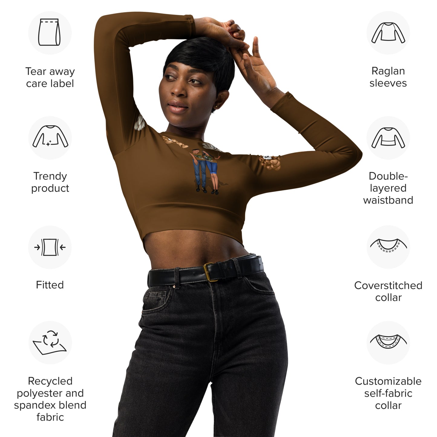 Birthday Virgo Recycled long-sleeve crop top