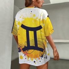 Load image into Gallery viewer, Gemini Round Neck Loose T-Shirt (Inky Splatter)
