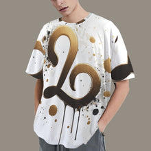 Load image into Gallery viewer, Leo Round Neck Loose T-Shirt (Inky Splatter) 3
