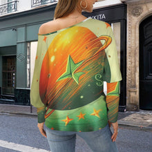 Load image into Gallery viewer, Design 369892118 Pisces Casual Long Batwing Sleeve Off Shoulder Sweater
