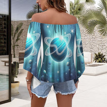 Load image into Gallery viewer, Designer (30) Aquarius Off Shoulder Trumpet Sleeve Blouse
