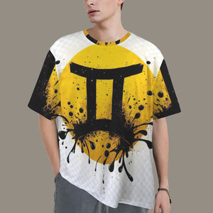 Gemini Round Neck Loose T-Shirt (Inky Splatter) 3