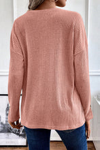 Load image into Gallery viewer, Jungle Green Rib Textured Henley Knit Top
