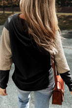 Load image into Gallery viewer, Mist Green Contrast Sleeves Patchwork Colorblock Hoodie
