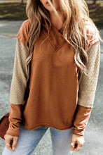 Load image into Gallery viewer, Mist Green Contrast Sleeves Patchwork Colorblock Hoodie
