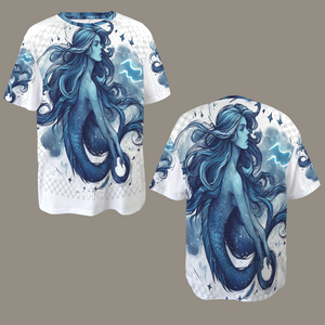Aquarius Round Neck Loose T-Shirt (Rough Sketch)