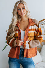 Load image into Gallery viewer, Brown Quilted Patch Pockets Aztec Furry Jacket
