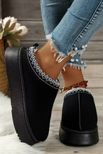 Load image into Gallery viewer, Black Contrast Print Suede Plush Lined Snow Boots
