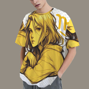 Gemini Round Neck Loose T-Shirt (Rough Sketch) 2