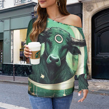 Load image into Gallery viewer, Design 980004746 Taurus Casual Long Batwing Sleeve Off Shoulder Sweater
