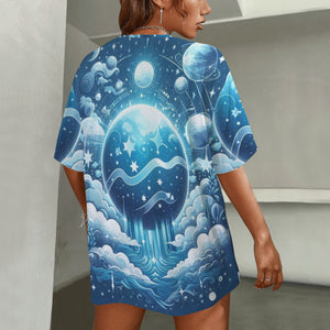 Aquarius Round Neck Loose T-Shirt