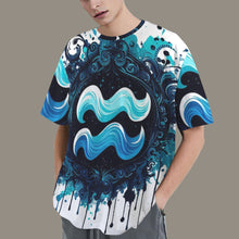 Load image into Gallery viewer, Aquarius Round Neck Loose T-Shirt (Inky Splatter) 2
