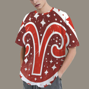 Aries Round Neck Loose T-Shirt