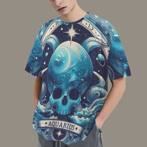 Aquarius (2) Round Neck Loose T-Shirt