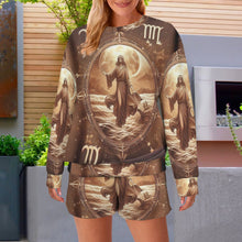 Load image into Gallery viewer, Designer (53) Virgo  Long Sleeve Fleece Sweatshirt &amp; Drawstring Shorts Set
