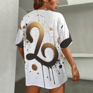 Leo Round Neck Loose T-Shirt (Inky Splatter) 3