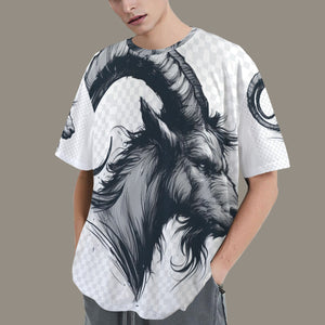 Capricorn Round Neck Loose T-Shirt (Rough Sketch) 3
