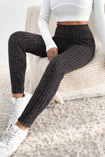 Load image into Gallery viewer, Gray Wide Waistband Ribbed Textured Knit Leggings
