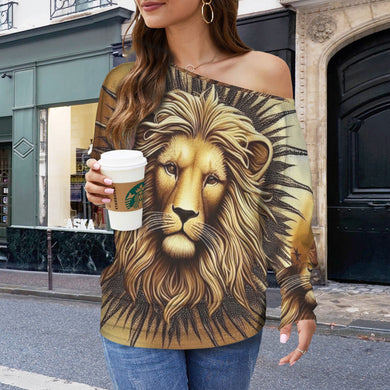 Designer (13) Leo Casual Long Batwing Sleeve Off Shoulder Sweater