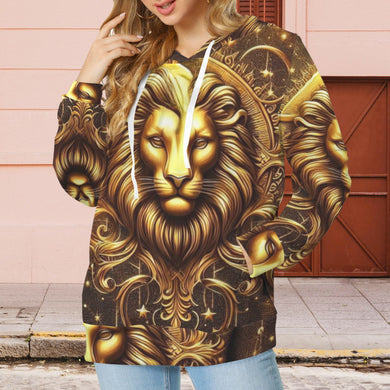 Design 907903620 Leo Women's Drawstring Pocket Hoodie