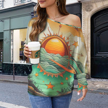 Load image into Gallery viewer, Designer (34) Pisces Casual Long Batwing Sleeve Off Shoulder Sweater
