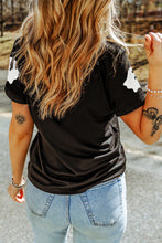 Load image into Gallery viewer, Black Sequin Halloween Ghost Patched Casual T Shirt
