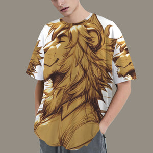 Leo Round Neck Loose T-Shirt (Rough Sketch) 2
