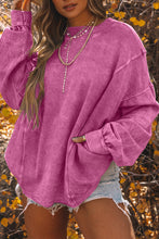 Load image into Gallery viewer, Rose Exposed Seam Twist Open Back Oversized Sweatshirt
