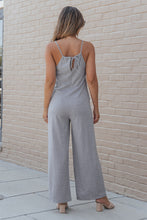 Load image into Gallery viewer, Black Patch Pockets Spaghetti Strap Wide Leg Jumpsuit
