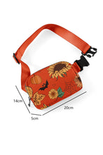 Load image into Gallery viewer, Orange Pumpkin Sunflower Halloween Graphic Crossbody Bag
