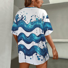 Load image into Gallery viewer, Aquarius Round Neck Loose T-Shirt (Inky Splatter)
