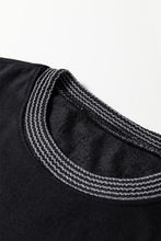 Load image into Gallery viewer, Black Halloween Rhinestone Pumpkin Face Contrast Ribbed Long Sleeve Patchwork Top
