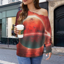 Load image into Gallery viewer, Design 525225874 Aries Casual Long Batwing Sleeve Off Shoulder Sweater
