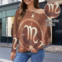 Load image into Gallery viewer, Design 934479721 Virgo Casual Long Batwing Sleeve Off Shoulder Sweater
