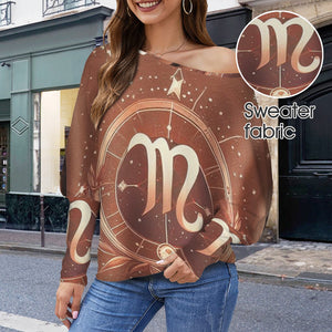 Design 934479721 Virgo Casual Long Batwing Sleeve Off Shoulder Sweater