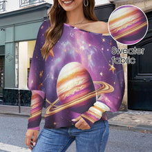 Load image into Gallery viewer, Design 706191904 Sagittarius Casual Long Batwing Sleeve Off Shoulder Sweater
