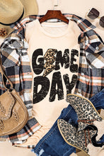 Load image into Gallery viewer, Khaki Game Day Rugby Football Season Leopard Lightning T Shirt
