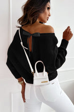 Load image into Gallery viewer, Pink Ribbon Bow Knot Dolman Sleeve Sweater

