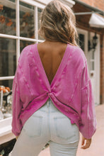 Load image into Gallery viewer, Rose Exposed Seam Twist Open Back Oversized Sweatshirt
