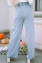 Load image into Gallery viewer, Sky Blue High Waist Pocketed Wide Leg Tencel Jeans
